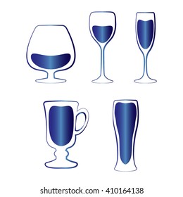 Glass set or collection
