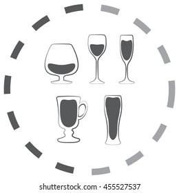 Glass set or collection