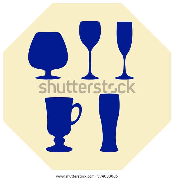 Glass Set Collection Stock Vector Royalty Free 394033885 Shutterstock 6112