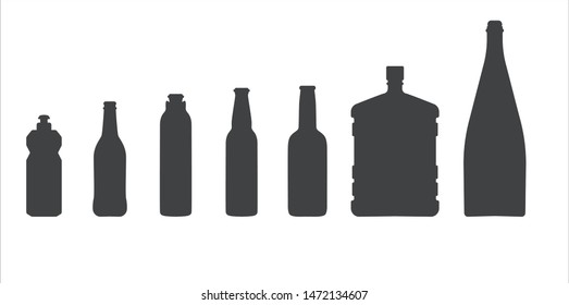 glass set vector in white background
