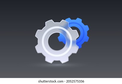 Glass settings mechanical transparent icon, collection sign. Vector illustration
