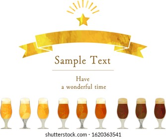 glass of sevral kinds of beer , vector illustration
