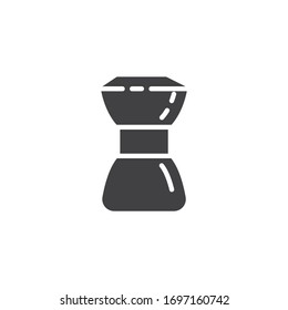 Glass shaker bottle vector icon. filled flat sign for mobile concept and web design. Condiment bottle jar glyph icon. Symbol, logo illustration. Vector graphics