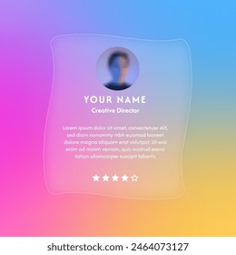 Glass Shape Testimonial With Colorful Background Template