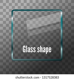 Glass shapes with reflections. Vector illustration