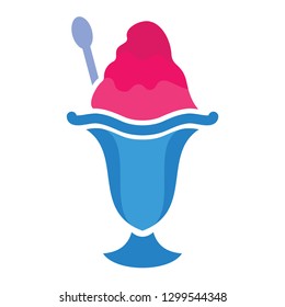 glass and shaved ice logo,shaved ice,and spoon