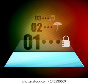 Glass shelf vector infographic vector template