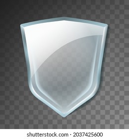 Glasschild-Acrylglasfolie-Vektorgrafik. Blank-Glas-Schild, medizinische Gesundheitsversorgung und Behandlungsversicherung Transparenz Elegant-Label. Vorlage für realistische 3D-Illustration zur Gesundheitssicherheit