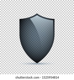 Glass shield isolated on transparent background. Vector design element