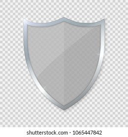 glass shield on transparent background, vector illustration