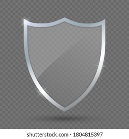 protector de vidrio sobre fondo transparente, icono de protección. ilustración vectorial