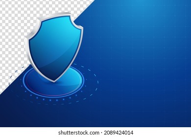 Glass shield realistic vector illustration