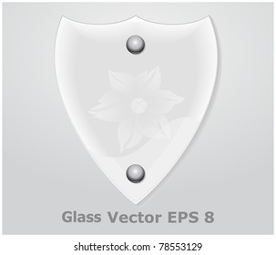 Glass shield with rivets and placed a flower on it