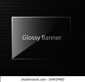 Glass shining banner on a black background VECTOR