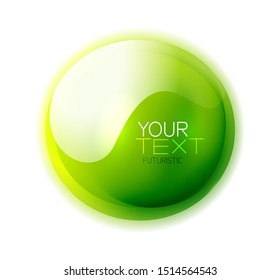 Glass shiny abstract logo or web banner box for text. Bright logotype with flowing liquid colors with light reflections