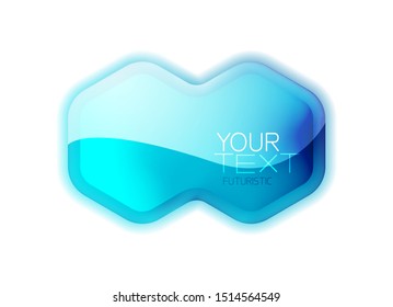 Caja de web geométrica brillante de vidrio para tu texto o logotipo. Resumen icono limpio mínimo con espacio de copia, Internet o diseño de banner de presentación. Ilustración del vector