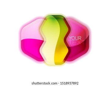 Caja de web geométrica brillante de vidrio para tu texto o logotipo. Resumen icono limpio mínimo con espacio de copia, Internet o diseño de banner de presentación. Ilustración del vector