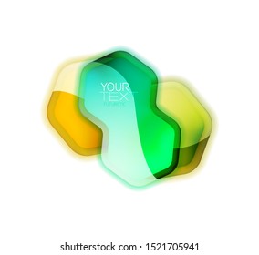 Glass shiny geometric web box for your text or logo. Abstract minimal clean icon with copyspace, internet or presentation banner design. Vector illustration