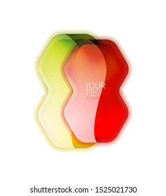 Caja de web geométrica brillante de vidrio para tu texto o logotipo. Resumen icono limpio mínimo con espacio de copia, Internet o diseño de banner de presentación. Ilustración del vector