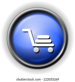 Glass shopping cart icon