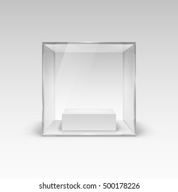 Glass Showcase in Cube Form for Presentation