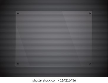 A glass showcase on a dark gray background. EPS10 vector image.