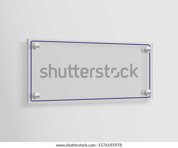 Download Glass Signage Mock Transparent Rectangle Acrylic Stock Vector Royalty Free 1576195978