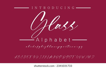Glass Signature Font Calligraphy Logotype Script Font Type Font lettering handwritten