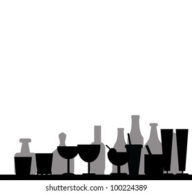 glass silhouettes background for wine,  beer and others