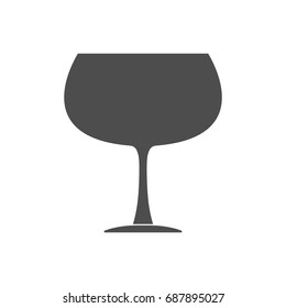 Glass simple icon. Monochrome illustration.