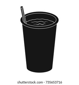 Glass, single icon in black style.Glass, vector symbol stock illustration web.