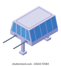 Glass ski lift icon isometric vector. Winter travel. Alpine resort