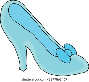 Glass Slipper Hand Draw Vector Art