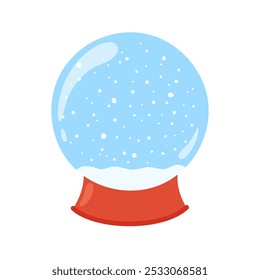 Glass snow ball isolated. Flat vector illustration of snow globe. Cute winter holidays symbol.
Simple crystal snowball on white background.