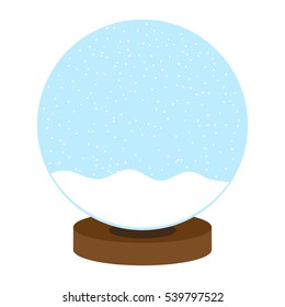 Glass snow globe. flat design.