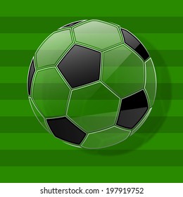Balón de fútbol de vidrio. Fondo vectorial. Eps10