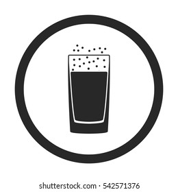 Glass of soda or cold drink with bubbles symbol sign silhouette icon on background