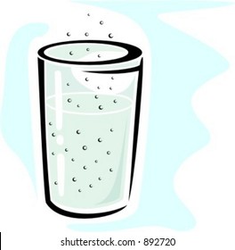 Vidro com refrigerante bebida.Ilustração vetor
