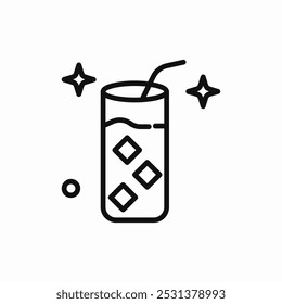 glass soda ice cubes icon sign vector