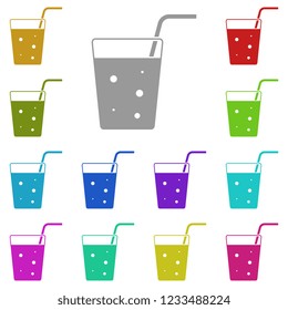 a glass of soda icon in multi color. Simple glyph vector of Fast food set for UI and UX, website or mobile application