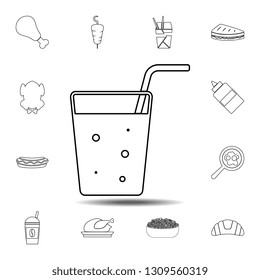 a glass of soda icon. Simple thin line, outline vector element of Fast food icons set for UI and UX, website or mobile application