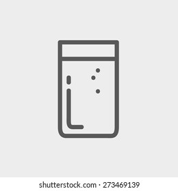Glass of soda icon thin line for web and mobile, modern minimalistic flat design. Vector dark grey icon on light grey background.
