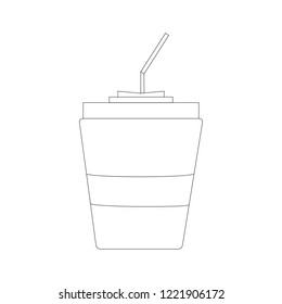 A glass of soda in a linear style.