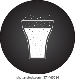 Glass of soda simple icon on colorful round background