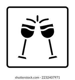 Festes Glas-Symbol. Symbole sozialer Medien Vektorgrafik einzeln auf Grafik, Webdesign, Apps und Websites