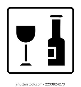 Glass solid Icon. Social media sign icons. Vector illustration isolated for graphic, web design, apps and websites