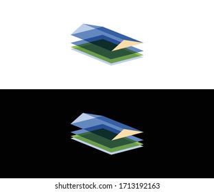 Glass Solutions logo design vector