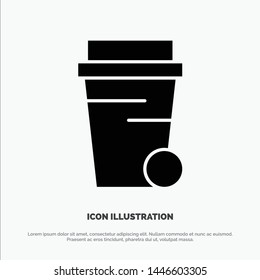 Glass, Soup, Cleaning solid Glyph Icon vector