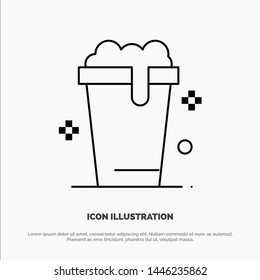 Glass, Soup, Wash, Cleaning Line Icon Vector