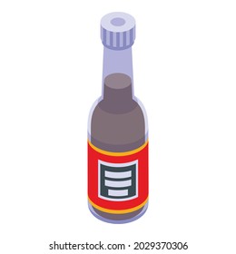 Glass soy bottle icon isometric vector. Japanese sauce. Chinese soy container